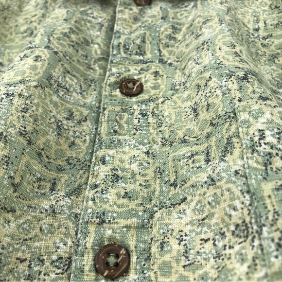 VTG 2000 Patagonia Floral Tribal Organic Cotton Hawaiian Button Shirt Medium EUC - Picture 6 of 15